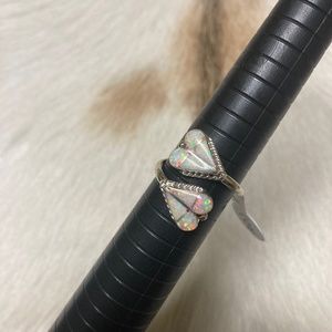 Opal Heart Arrow Ring